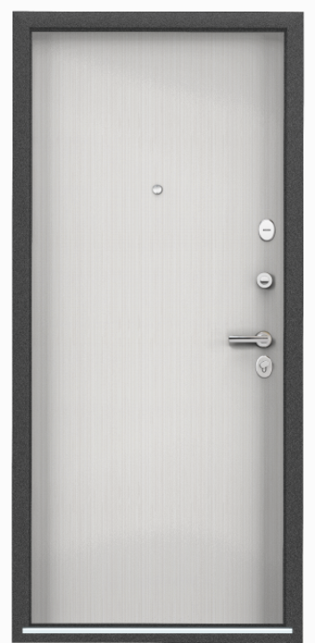 Входная дверь DELTA-100 Темно-серый букле графит / Шамбори светлый (арт. ПВХ Бел шамбори)