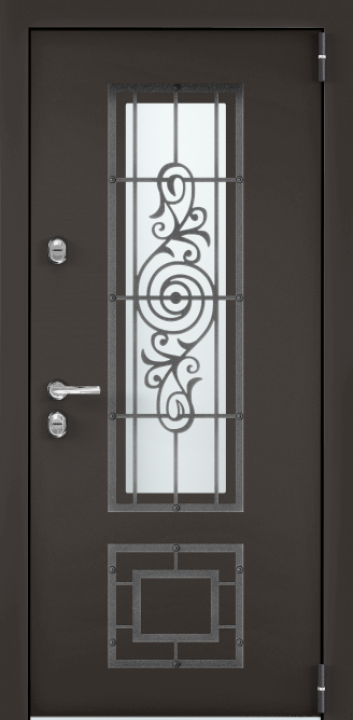 Входная дверь SNEGIR 20F MP Букле коричневый / ПВХ Оскуро