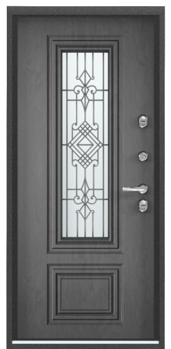 Входная дверь SNEGIR 20F MP Букле коричневый / Белый (арт. КТ Белый)