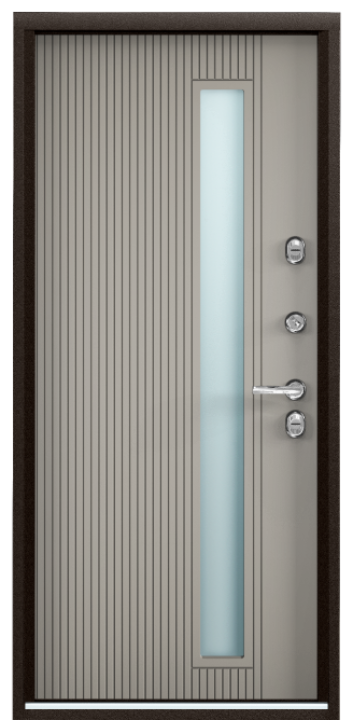 Входная дверь SNEGIR 20F MP Темно-серый букле графит / ПВХ Бьянко