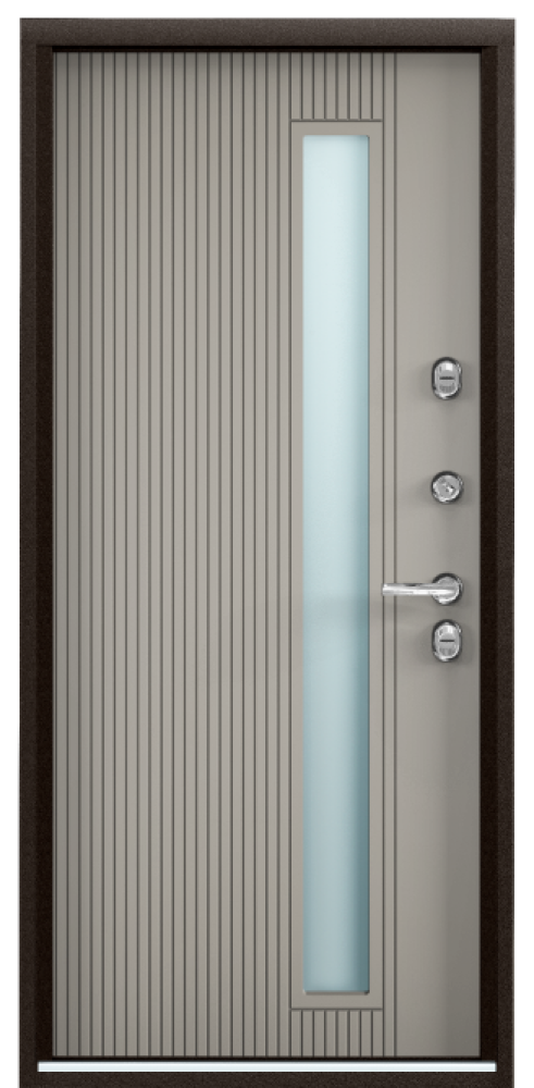 Входная дверь SNEGIR 20F MP Темно-серый букле графит / ПВХ Бьянко