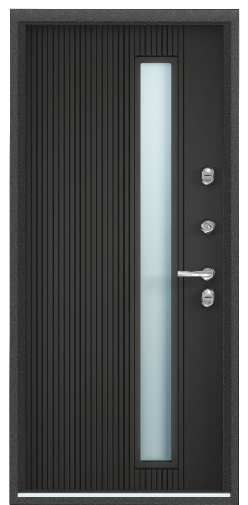 Входная дверь SNEGIR 20F MP Темно-серый букле графит / ПВХ Лиственница крем