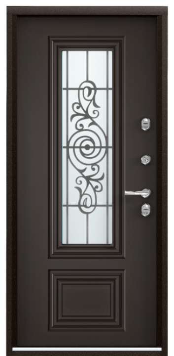 Входная дверь SNEGIR 20F MP Букле коричневый / ПВХ Оскуро