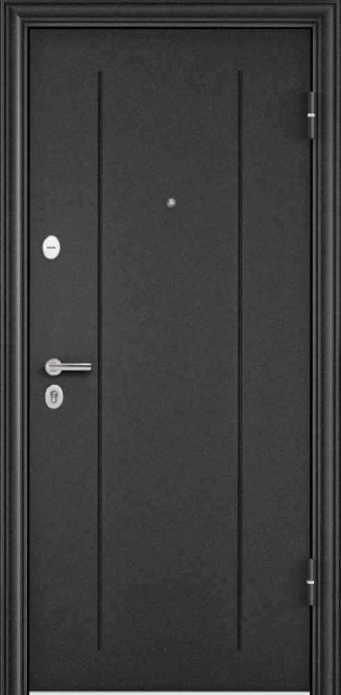 Входная дверь DELTA-100 Темно-серый букле графит / Шамбори светлый (арт. ПВХ Бел шамбори)