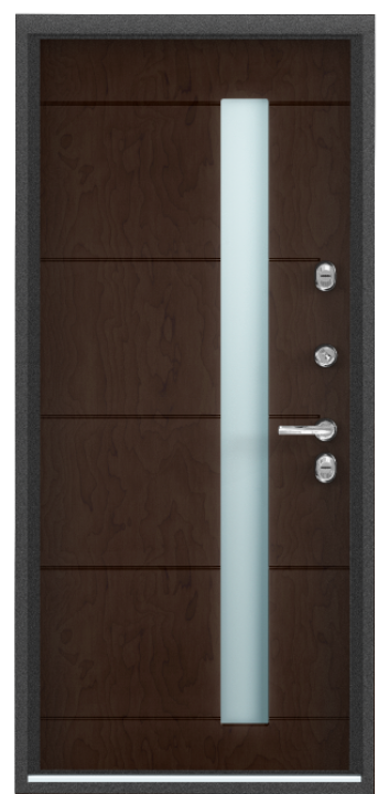 Входная дверь SNEGIR 20F MP Букле коричневый / ПВХ Лиственница крем