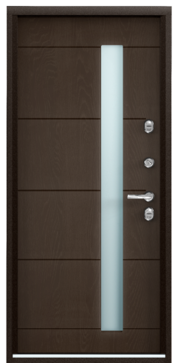 Входная дверь SNEGIR 20F MP Букле коричневый / ПВХ Бьянко