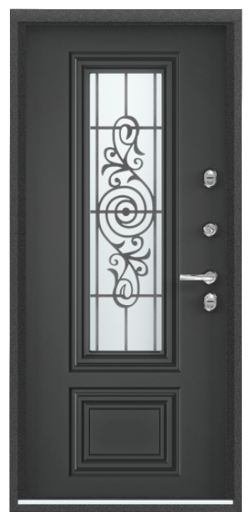 Входная дверь SNEGIR 20F MP Темно-серый букле графит / ПВХ Ферро