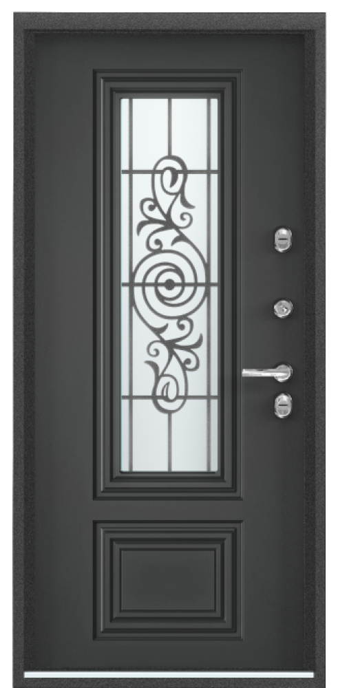 Входная дверь SNEGIR 20F MP Темно-серый букле графит / ПВХ Ферро