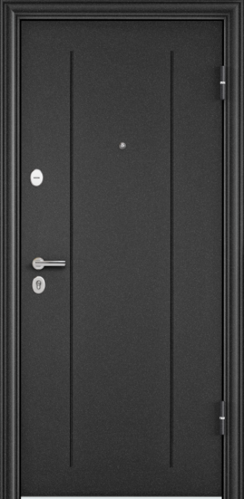 Входная дверь DELTA-100 Темно-серый букле графит / ПВХ Лиственница темная