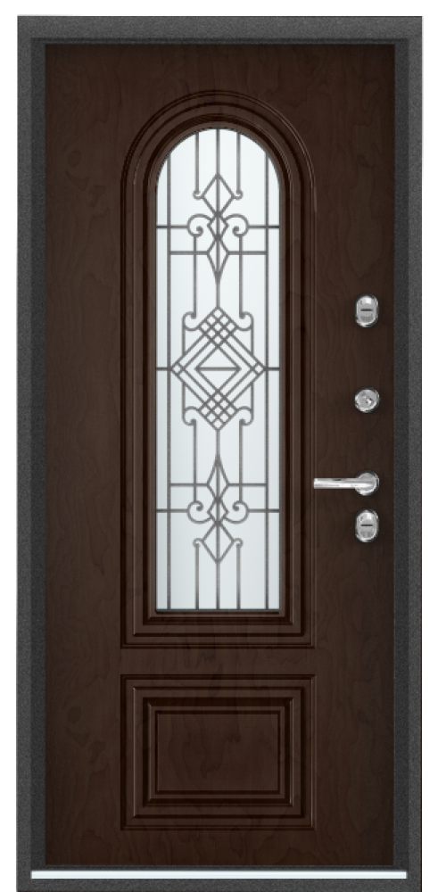 Входная дверь SNEGIR 20F MP Букле коричневый / ПВХ Авокадо