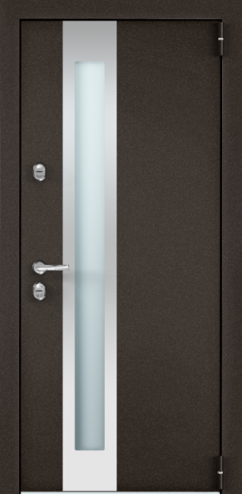 Входная дверь SNEGIR 20F MP Темно-серый букле графит / ПВХ Бьянко