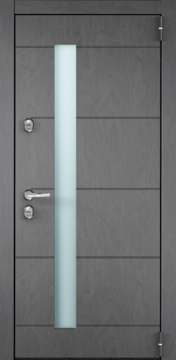 Входная дверь SNEGIR 20F MP Букле коричневый / ПВХ Бетон известковый