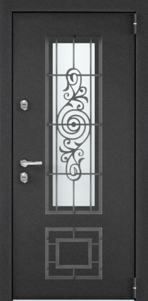 Входная дверь SNEGIR 20F MP Темно-серый букле графит / Белый (арт. КТ Белый)