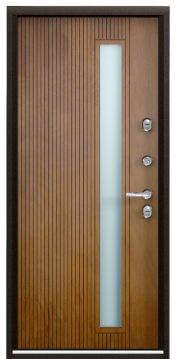 Входная дверь SNEGIR 20F MP Букле коричневый / ПВХ Бетон темно серый