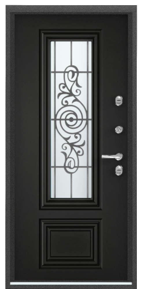 Входная дверь SNEGIR 20F MP Темно-серый букле графит / Белый (арт. КТ Белый)