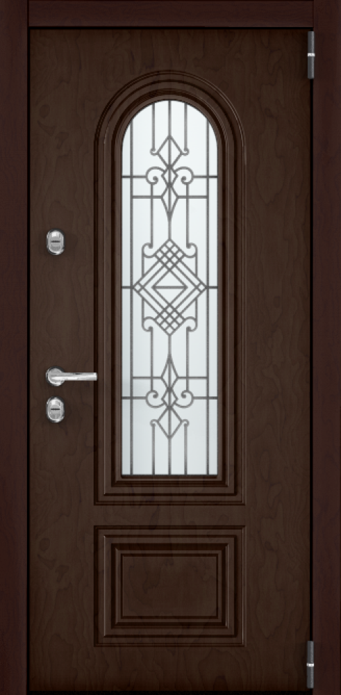 Входная дверь SNEGIR 20F MP Букле коричневый / ПВХ Авокадо