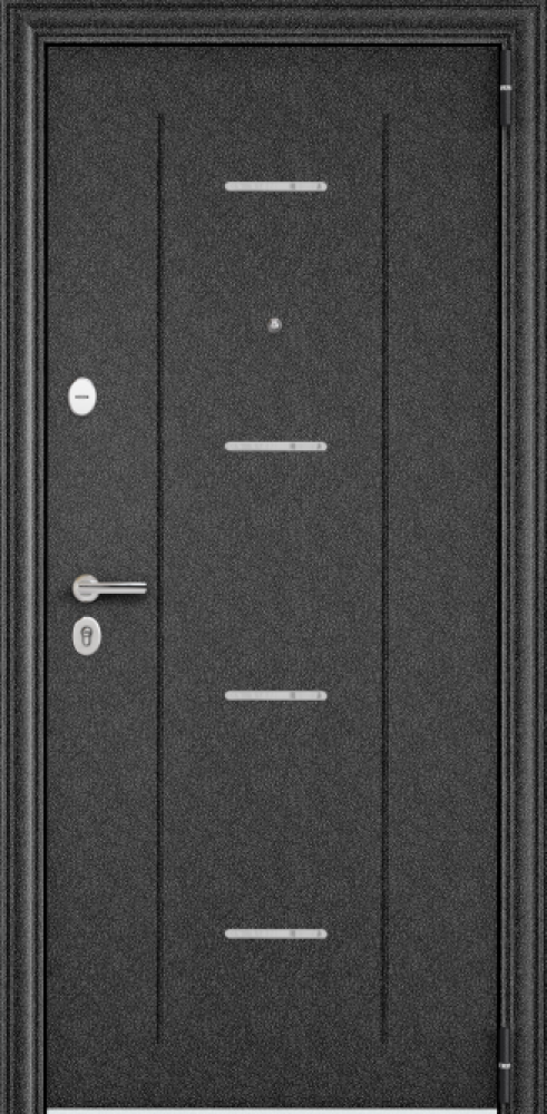 Входная дверь DELTA-100 Черный шелк / ПВХ Бьянко