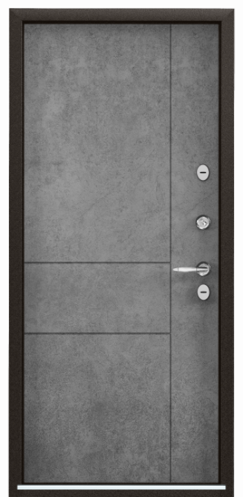 Входная дверь SNEGIR 20F MP Букле коричневый / ПВХ Бетон темно серый
