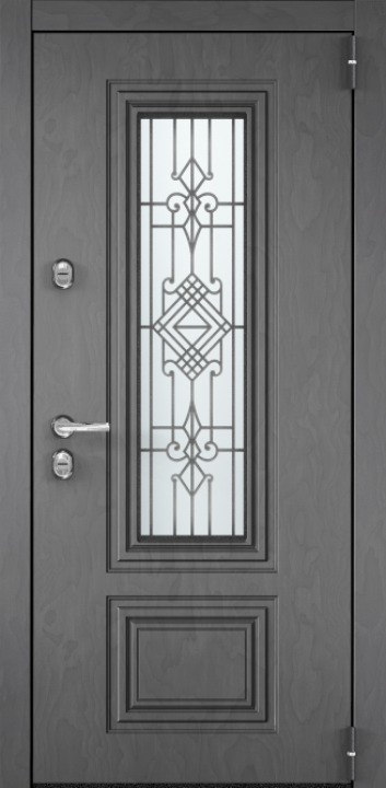 Входная дверь SNEGIR 20F MP Букле коричневый / Белый (арт. КТ Белый)