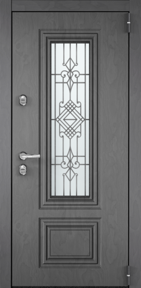 Входная дверь SNEGIR 20F MP Букле коричневый / Белый (арт. КТ Белый)