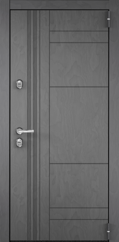 Входная дверь SNEGIR 20F MP Темно-серый букле графит / Лиственница белая (арт. ПВХ Лиственница белая)