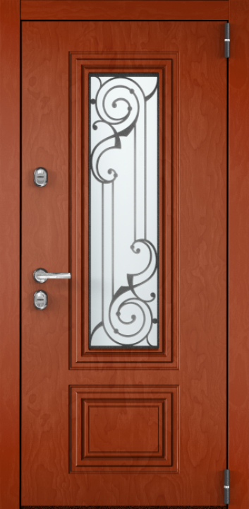 Входная дверь SNEGIR 20F MP Букле коричневый / ПВХ Верде