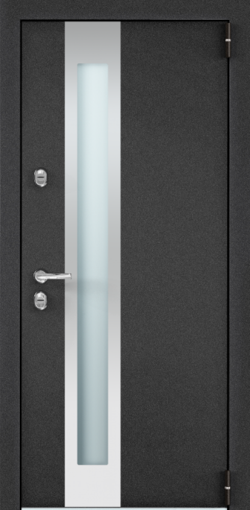 Входная дверь SNEGIR 20F MP Темно-серый букле графит / ПВХ Лиственница крем