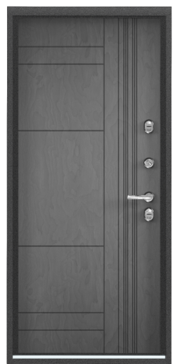 Входная дверь SNEGIR 20F MP Темно-серый букле графит / Лиственница белая (арт. ПВХ Лиственница белая)