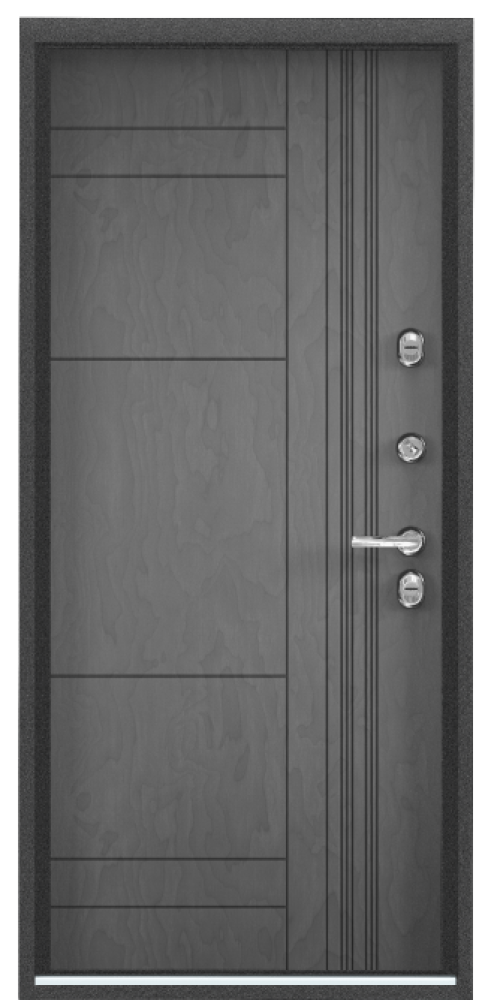 Входная дверь SNEGIR 20F MP Темно-серый букле графит / Лиственница белая (арт. ПВХ Лиственница белая)