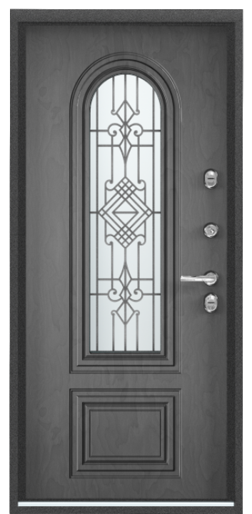 Входная дверь SNEGIR 20F MP Букле коричневый / ПВХ Бьянко