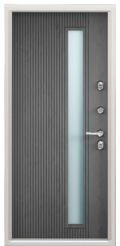 Входная дверь SNEGIR 20F MP Букле коричневый / ПВХ Лиственница темная